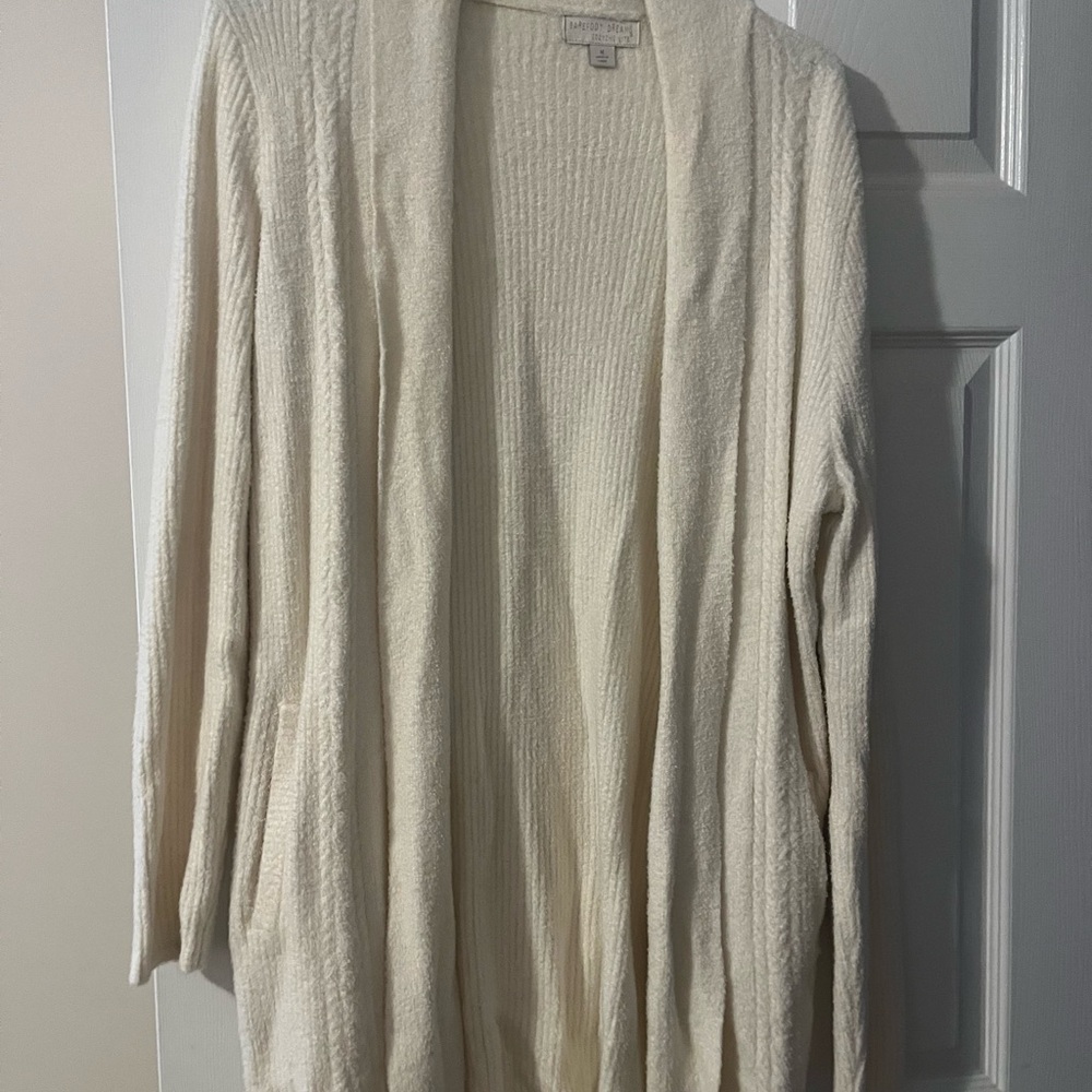 Barefoot Dreams Cream Open-Front Cardigan